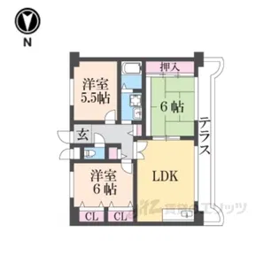 ドエル野里【1階】の間取り