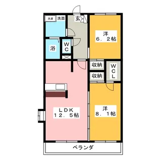 シャンポール新城 弐番館【4階】の間取り