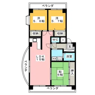 アケボノタウン柱【4階】の間取り