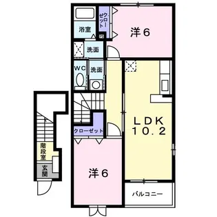 プリムヴェール【2階】の間取り