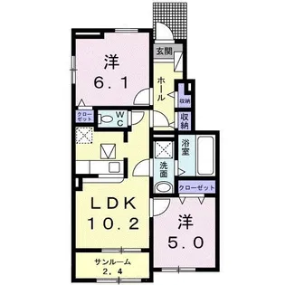 ソラーレ吉井II【1階】の間取り