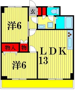 ウインズフジ【5階】の間取り