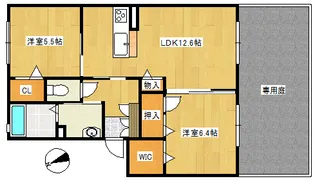 ル・コンフォール皆賀【1階】の間取り