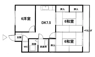 グリーンハイツ5棟【3階】の間取り