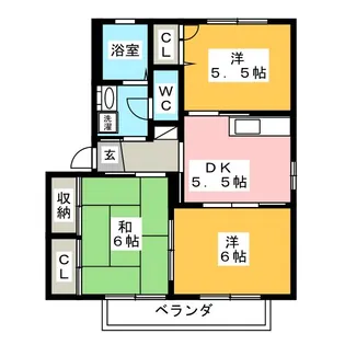 ラポール波須 B棟【2階】の間取り