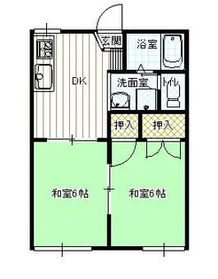 ロジュマン芦原【2階】の間取り