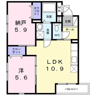 イルソーレ桂 I番館【1階】の間取り