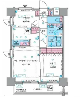 GENOVIA浅草VIskygarden【3階】の間取り