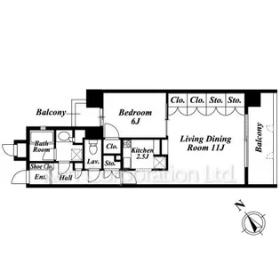 Elite Residence Miyamasuzaka【6階】の間取り