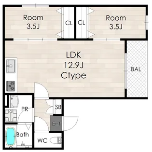 アバンティオ北花田【1階】の間取り