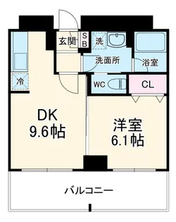 1DKの間取り画像