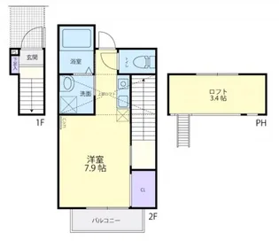 SUN VILLA(サン ヴィラ)【2階】の間取り