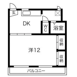 1DKの間取り画像