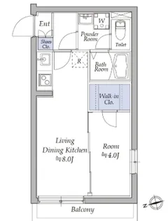 アトリオフラッツ奥沢【4階】の間取り