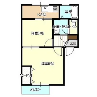 サンハウスA【2階】の間取り