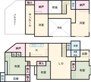 群馬県桐生市西久方町1【一戸建】の間取り