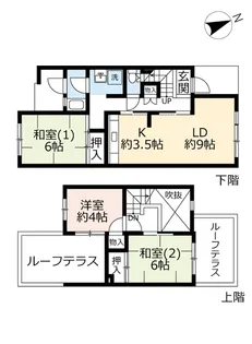 URタウンハウス岩岡【1階】の間取り