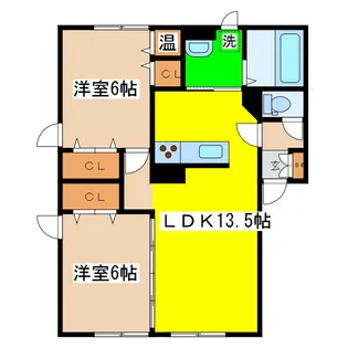 2LDKの間取り画像