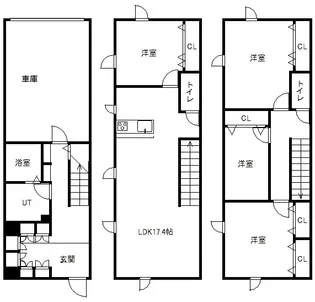 北海道札幌市中央区南十八条西13【一戸建】の間取り
