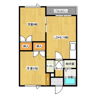 ハイツラポートA【2階】の間取り