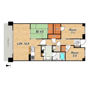グランマークシティ東向日駅前【9階】の間取り