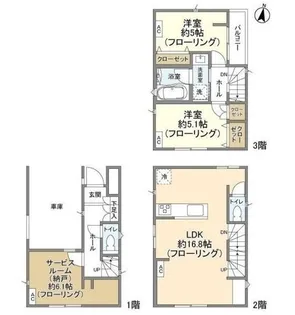 東京都足立区東和2【一戸建】の間取り