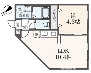 ラ・シャンス南台第7【1階】の間取り