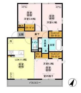 千葉県袖ヶ浦市奈良輪【アパート】の間取り