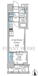 東京都目黒区柿の木坂2【マンション】の間取り