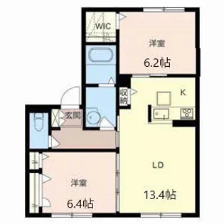 グリーンコーポ山手【1階】の間取り