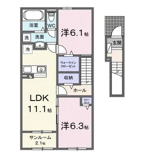 アルトプエンテ II【2階】の間取り