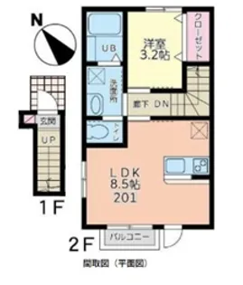 アンセル長町A【2階】の間取り