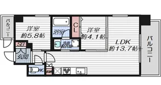 大阪府大阪市福島区海老江8【マンション】の間取り