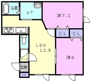 クローバーハウスNo.17【1階】の間取り