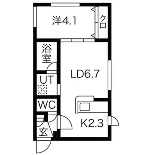 サンステージS5W12 B棟【2階】の間取り