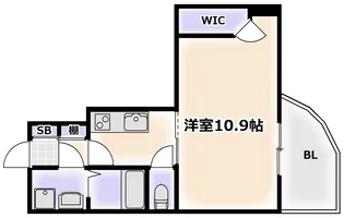 エグゼ難波東【7階】の間取り