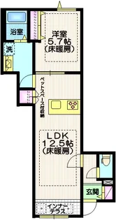 ウェリナ自由が丘【1階】の間取り