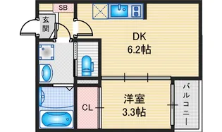 ハーモニーテラス中島町【2階】の間取り