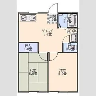 カルテット開栄D【1階】の間取り