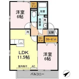 ハーミテージ A棟【2階】の間取り