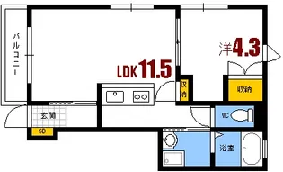 ヘーベルメゾン船越【1階】の間取り