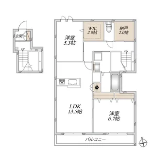 (仮称)竹の塚7丁目メゾン【1階】の間取り