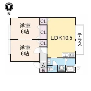 ウィンディアおだC【2階】の間取り