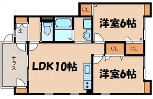 シャルム西浜【1階】の間取り