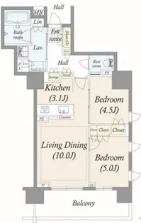 ウェリス六本木【14階】の間取り