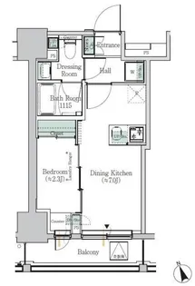 ONE ROOF RESIDENCE ASAKUSABASHI【8階】の間取り