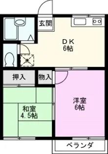 第二ハイツ原田【1階】の間取り