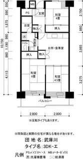 UR武庫川【13階】の間取り