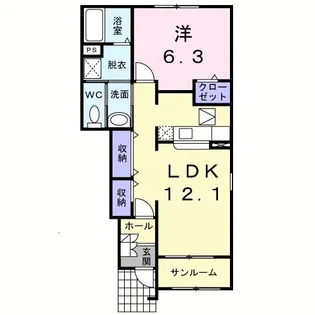 フリーデ石井I【1階】の間取り