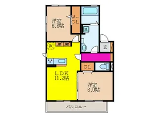 SEJOUR OUEST【1階】の間取り